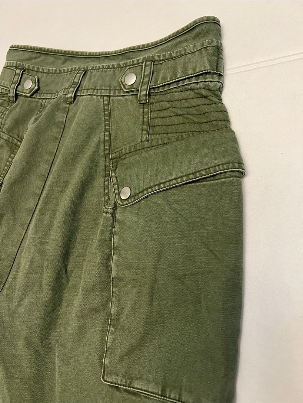 MARISSA WEBB UTILITY CARGO PANTS GREEN HIGH WAISTED 100% COTTON SIZE 4 WOMENS - Picture 6 of 16